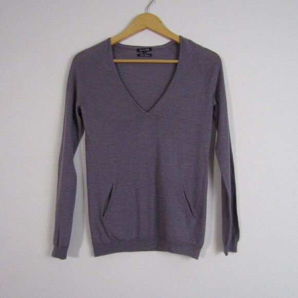 Massimo Dutti Women's Sweater Small Purple Cashmere Wool Capsule Wardrobe Cozy - Picture 1 of 10